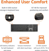 Combo de teclado y ratón inalámbricos Amazon Basics Ultra Premium -...