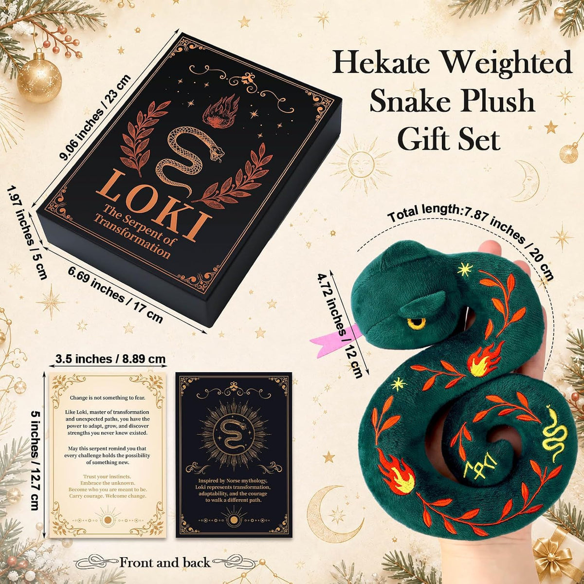 WinnerWhy Juego de regalo de felpa de serpiente ponderada de 3 piezas para