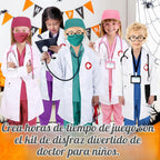12 piezas de disfraz de médico para niños, disfraz de enfermera