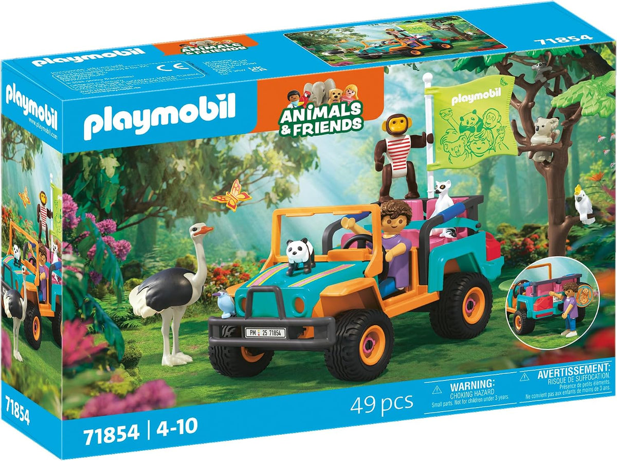 Playmobil 71854 - Animales y amigos | Vehículo todoterreno colorido | Juguete a partir de 4 años | Regalo para niños | Fomenta la creatividad y la sed de aventura | con figuras, vehículos y accesorios