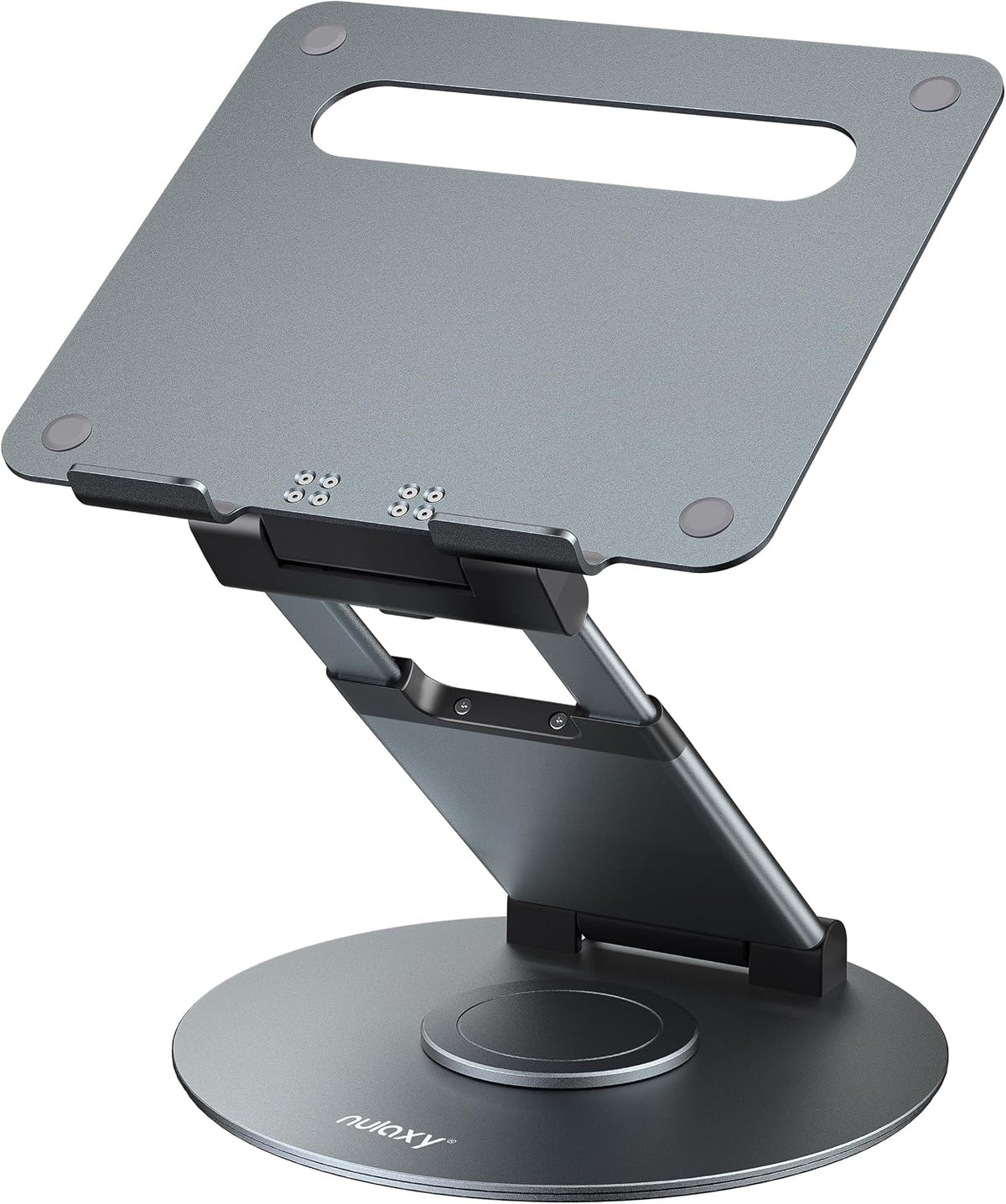 Nulaxy Soporte telescópico giratorio de 360 grados para laptop, altura ajustable, diseño de extracción giratoria, elevador ergonómico para escritorio, convertidor de escritorio para computadora