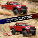 FMS FCX24 TOYOTA TACOMA 1/24 RC Crawler 4x4 RC Truck Crawler, con licencia oficial RC Rock Crawler con transmisión de 2 velocidades, motor de alto par, rodamientos totalmente metálicos, auto RTR RC para adultos (GRAY)
