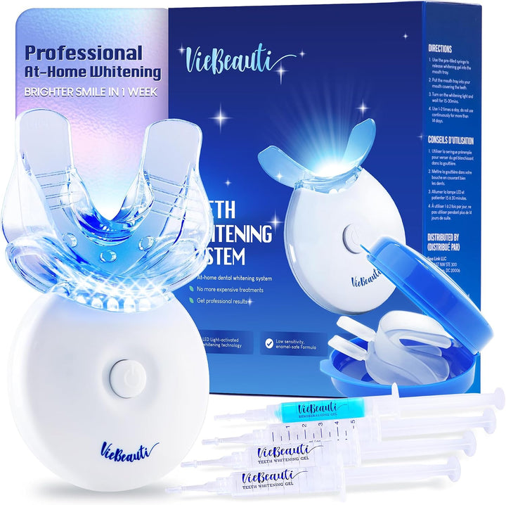 VieBeauti Kit de blanqueamiento dental con luz LED para dientes sen...