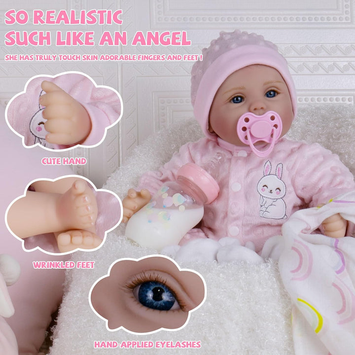 Milidool Muñecas de bebé Reborn de 18 pulgadas, muñeca realista de...