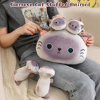 TOYSYM - Almohada de gata siamesa, adorable almohada de peluche de...