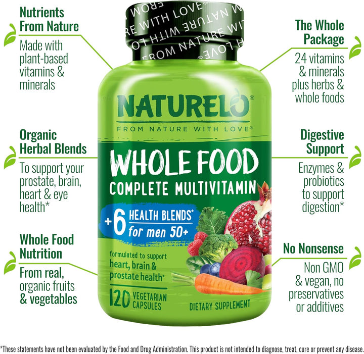 NATURELO Multivitamínico de Alimentos Integrales para Hombres de 50...