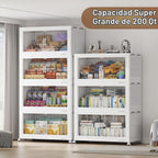 BROVIEW - Contenedores apilables extra grandes de 600 cuartos de galón con tapas, organizador de armario, cajas de cajones plegables con ruedas, contenedores de plástico plegables para el hogar