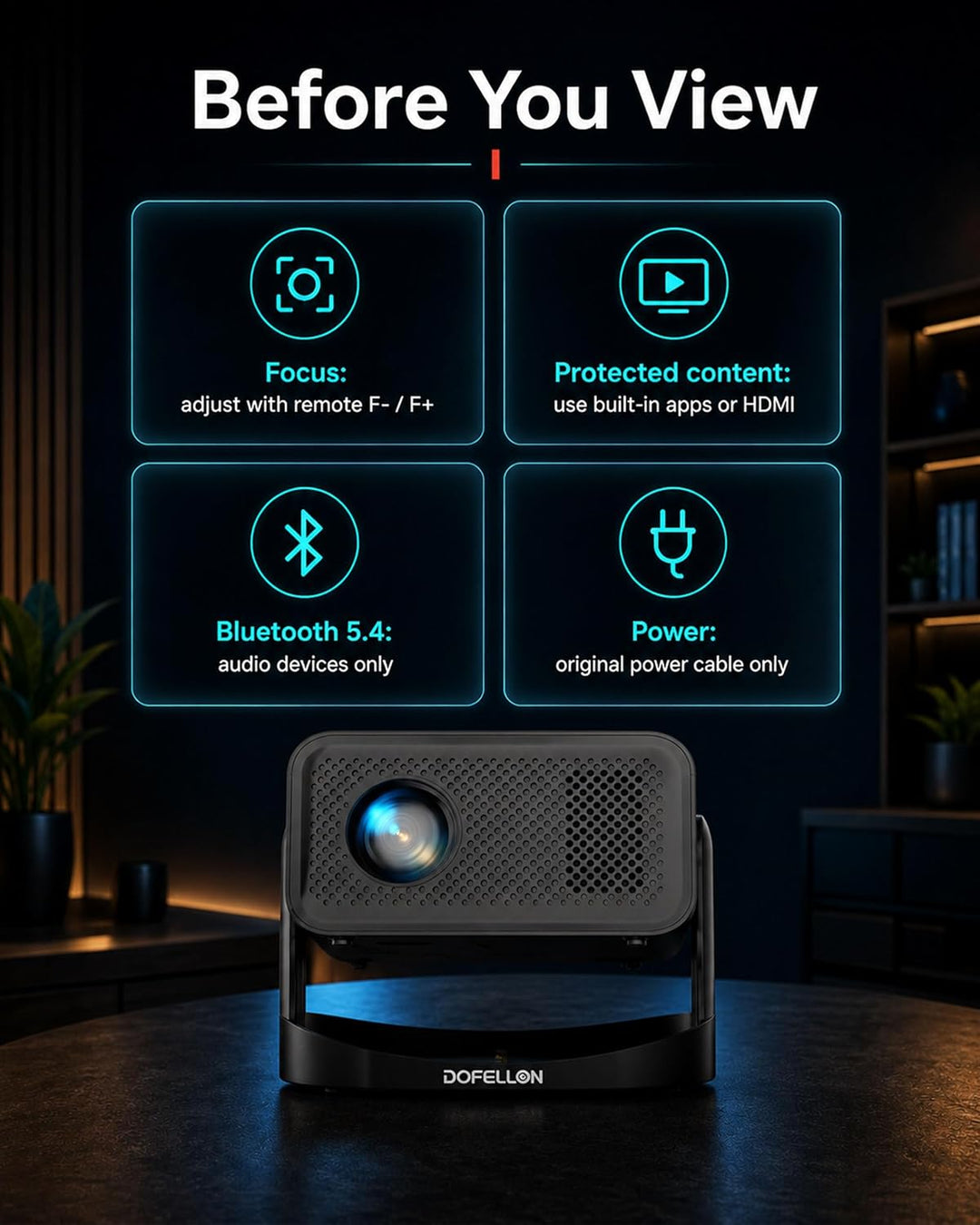 [Aplicaciones integradas y actualización 2026] Mini proyector con W...