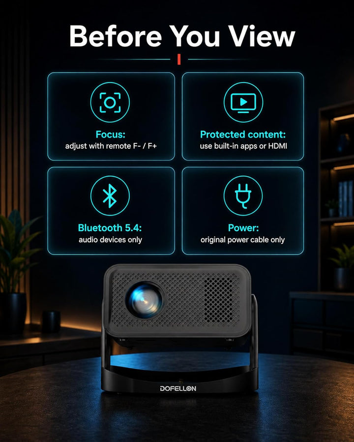 [Aplicaciones integradas y actualización 2026] Mini proyector con W...