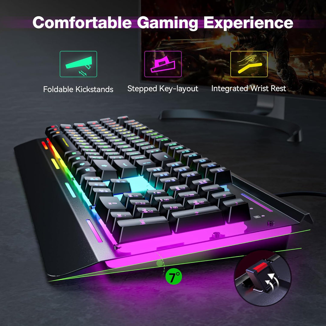 TECKNET Teclado para juegos teclado de computadora con