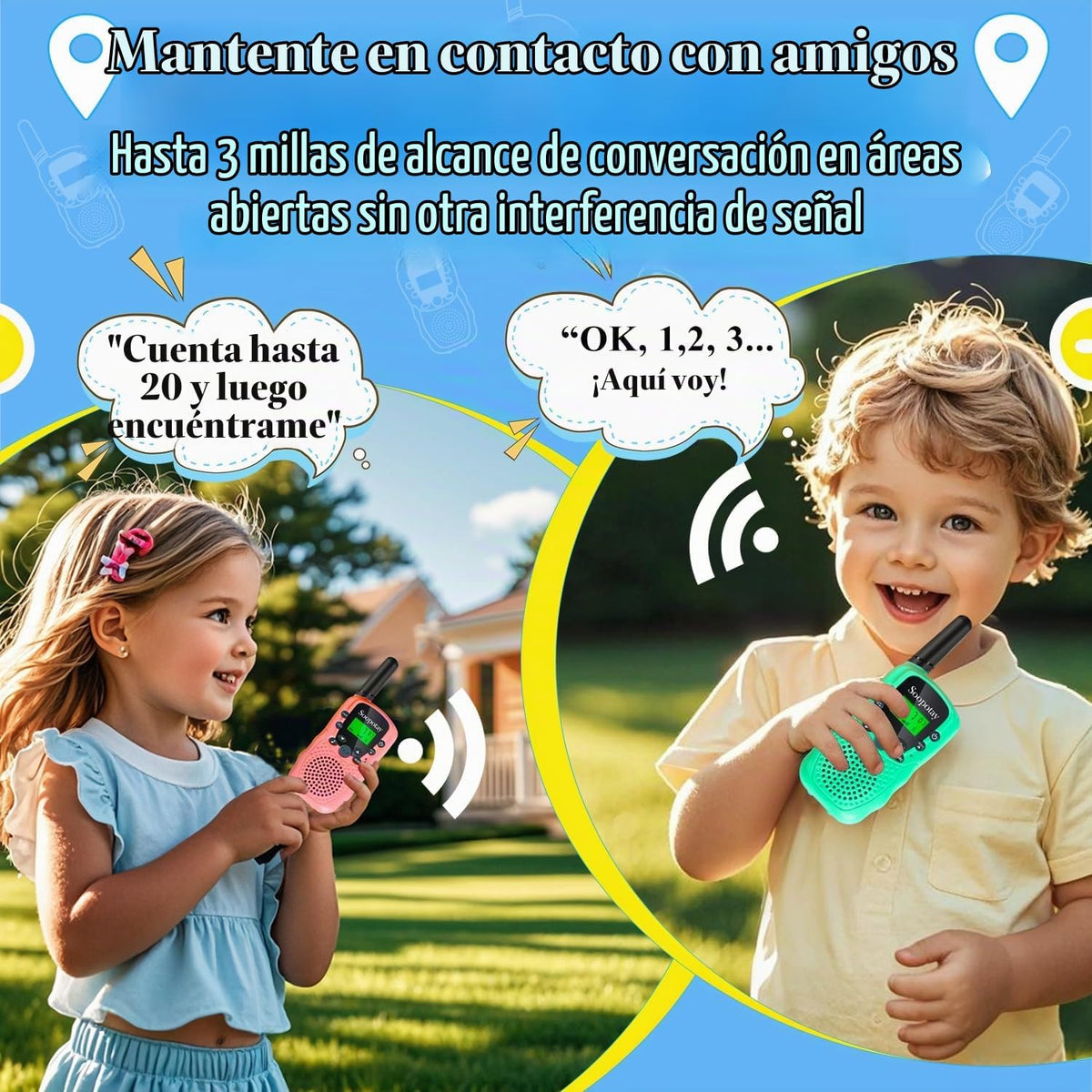 Rechargeable Walkie Talkies para Kids, Back a School Gifts para Girls Boys