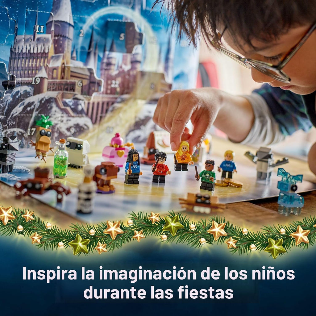 Lego Calendario de Adviento de Harry Potter 2025 juguete para niños, cuenta regresiva de vacaciones para niños y niñas, 7+ - 24 sorpresas construibles, incluyendo minifiguras de Harry, Draco y Luna, idea de regalo para niños para Navidad - 76456