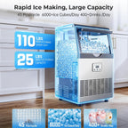 Máquina comercial del fabricante de hielo 110LBS/24H debajo de la