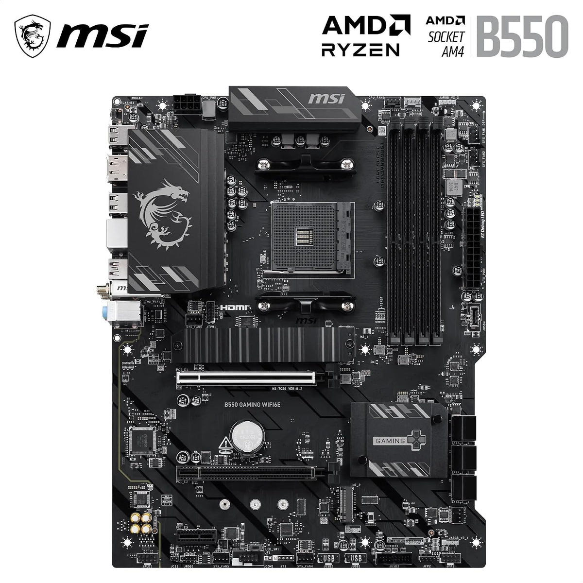 MSI B550 Gaming WIFI6E Motherboard, ATX - Compatible con AMD Ryzen...