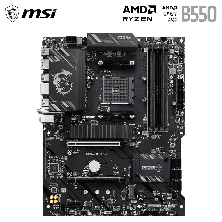 MSI B550 Gaming WIFI6E Motherboard, ATX - Compatible con AMD Ryzen...