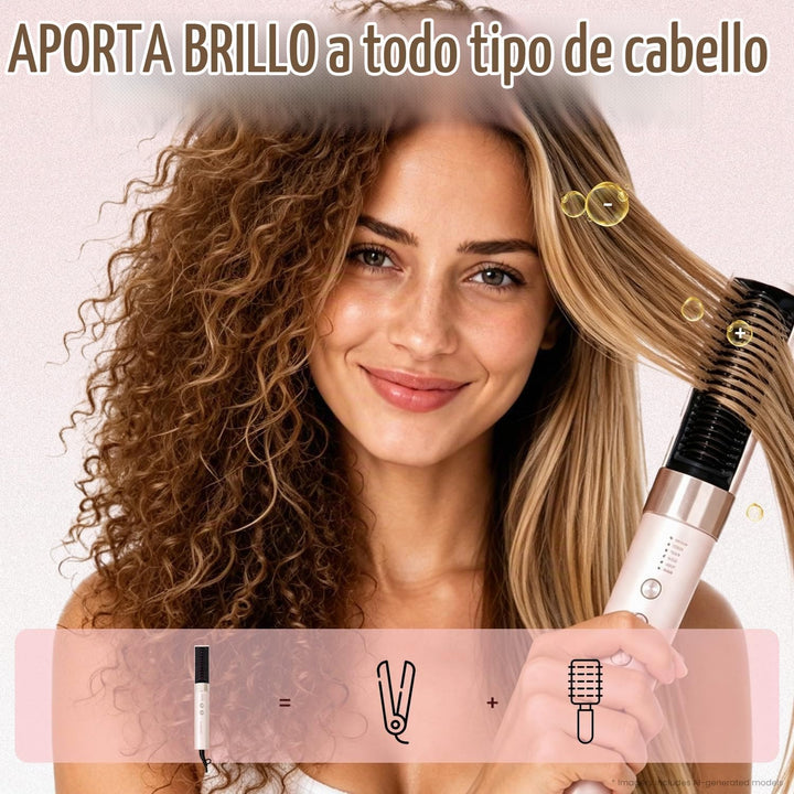 LA MAESII Cepillo alisador de cabello 2 en 1 para mujer, peine alis...