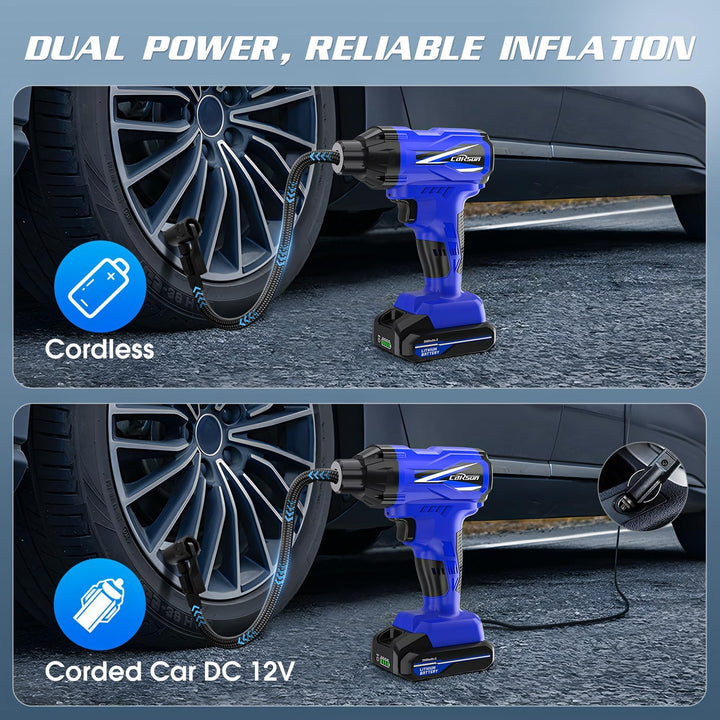 CARSUN Inflador de neumáticos, compresor de aire portátil, bomba de...