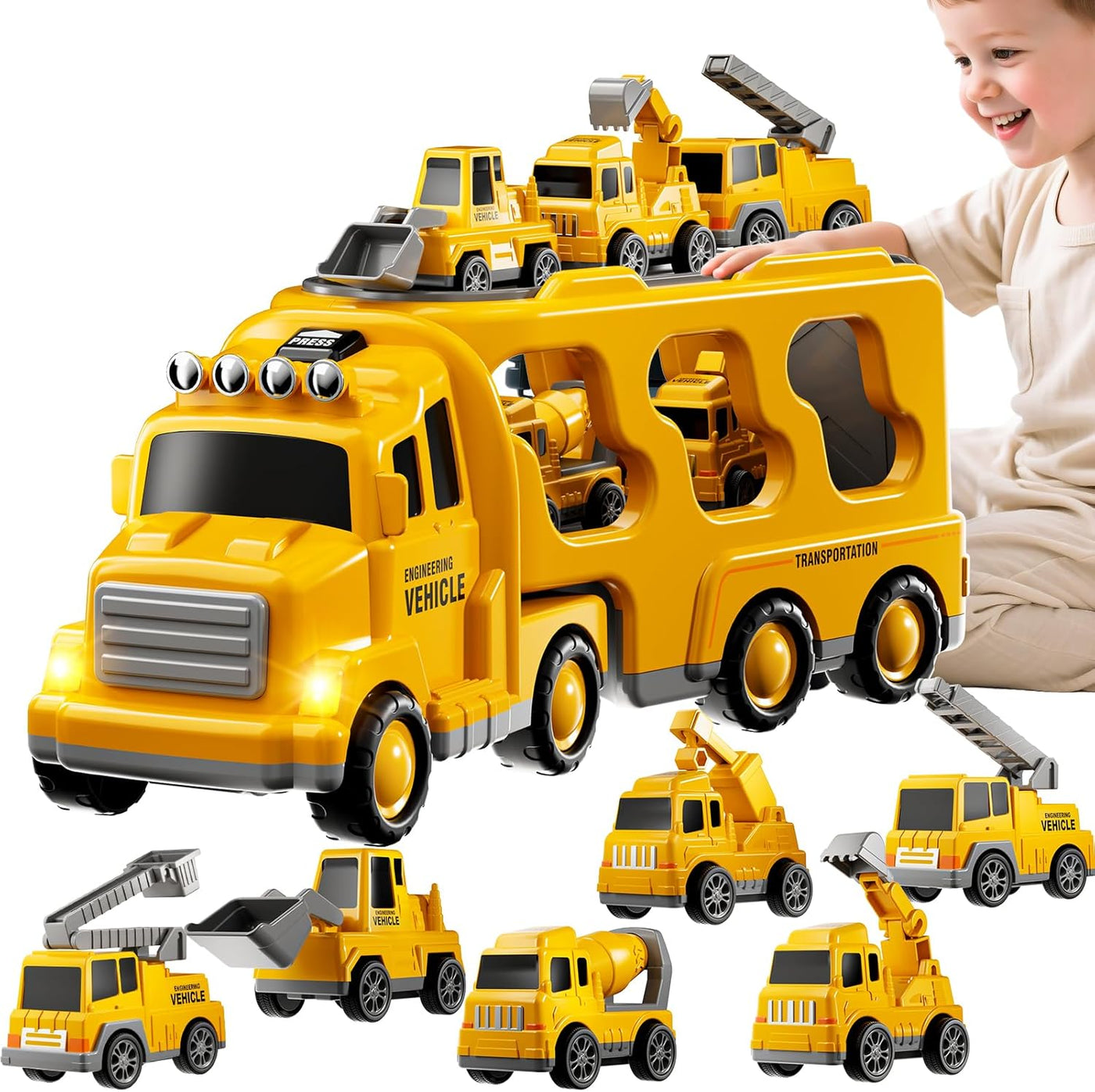 KIZONLY Camiones de Construcción de Juguete para Niños de 2 3 4 5 A...