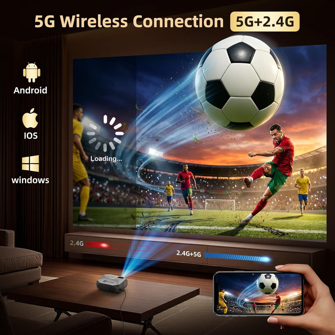 FUDONI Proyector con WiFi y Bluetooth, soporte 4K para exteriores,...