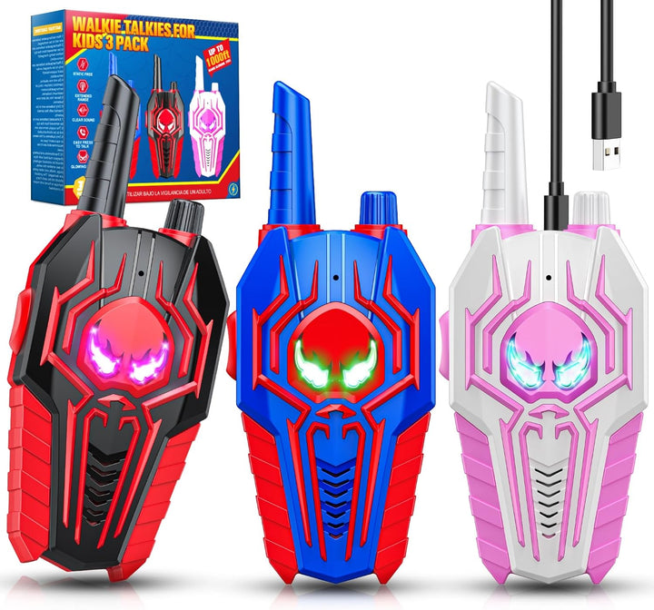 Walkie Talkies recargables para niños: paquete de 3 juguetes Walkie...