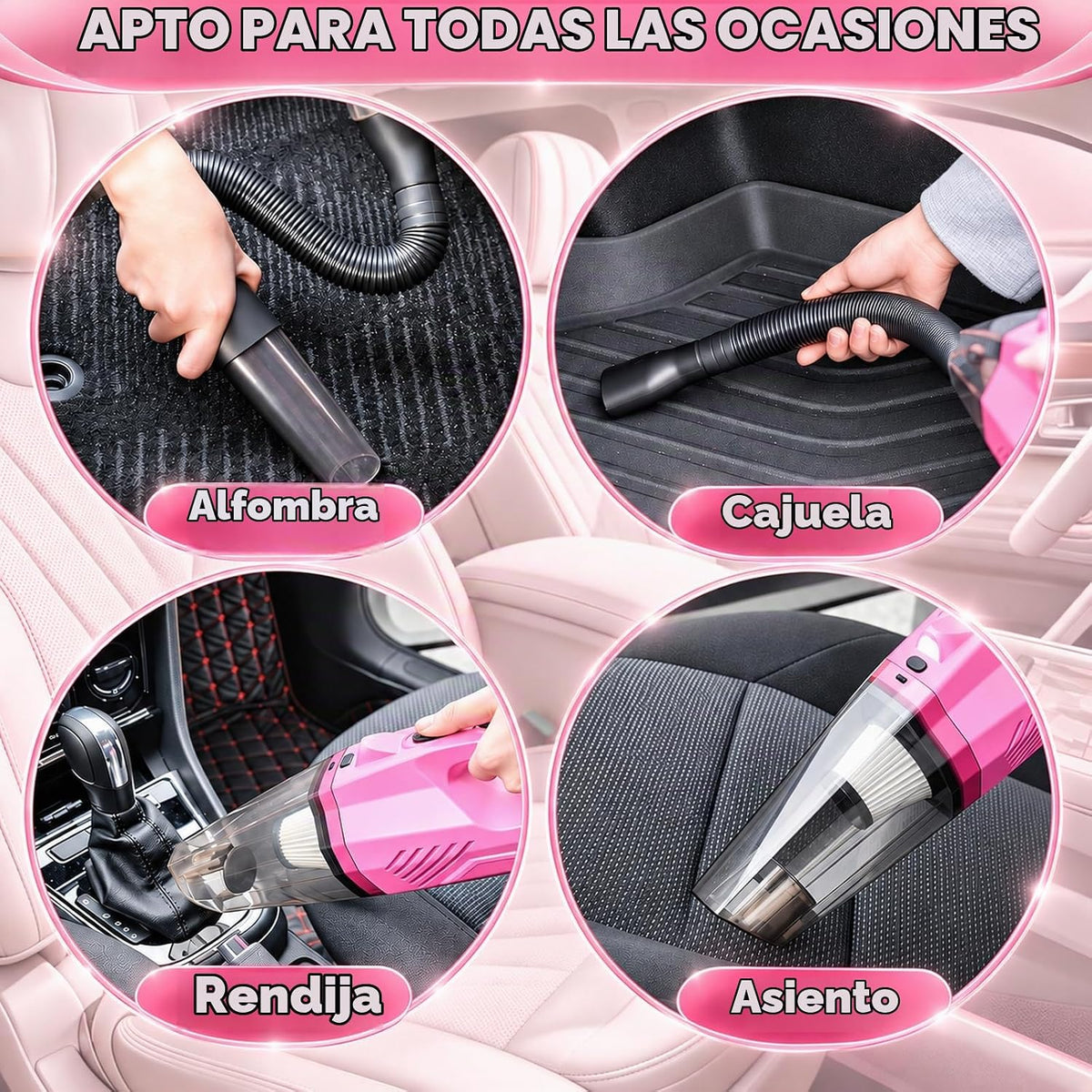 ThinkLearn Kit de limpieza para auto con aspiradora de alto poder para detailing