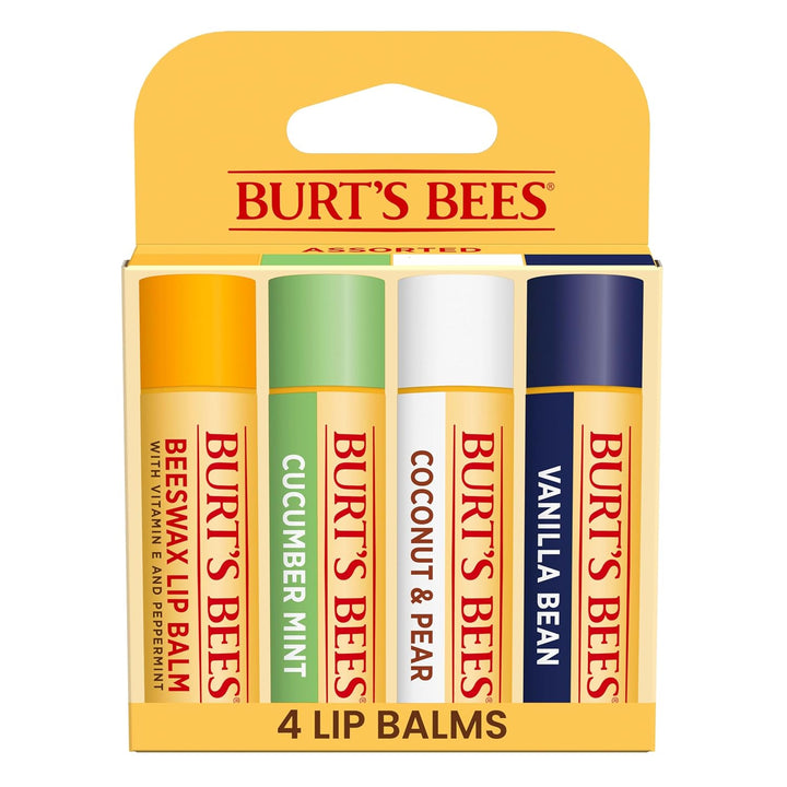Burt's Bees Bálsamo labial hidratante 100% natural, paquete múl...