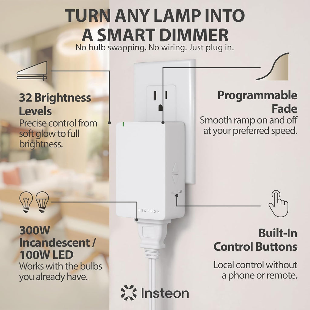 Lámpara Regulador de intensidad para lámpara módulo de doble banda Lamplinc 2457D2 Insteon