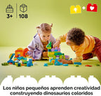 LEGO DUPLO Town - Juguete de aprendizaje de dinosaurios sobre ruedas 3 en 1 para niños pequeños y niñas, a partir de 3 años, juego de construcción y educación, enseña habilidades de resolución de
