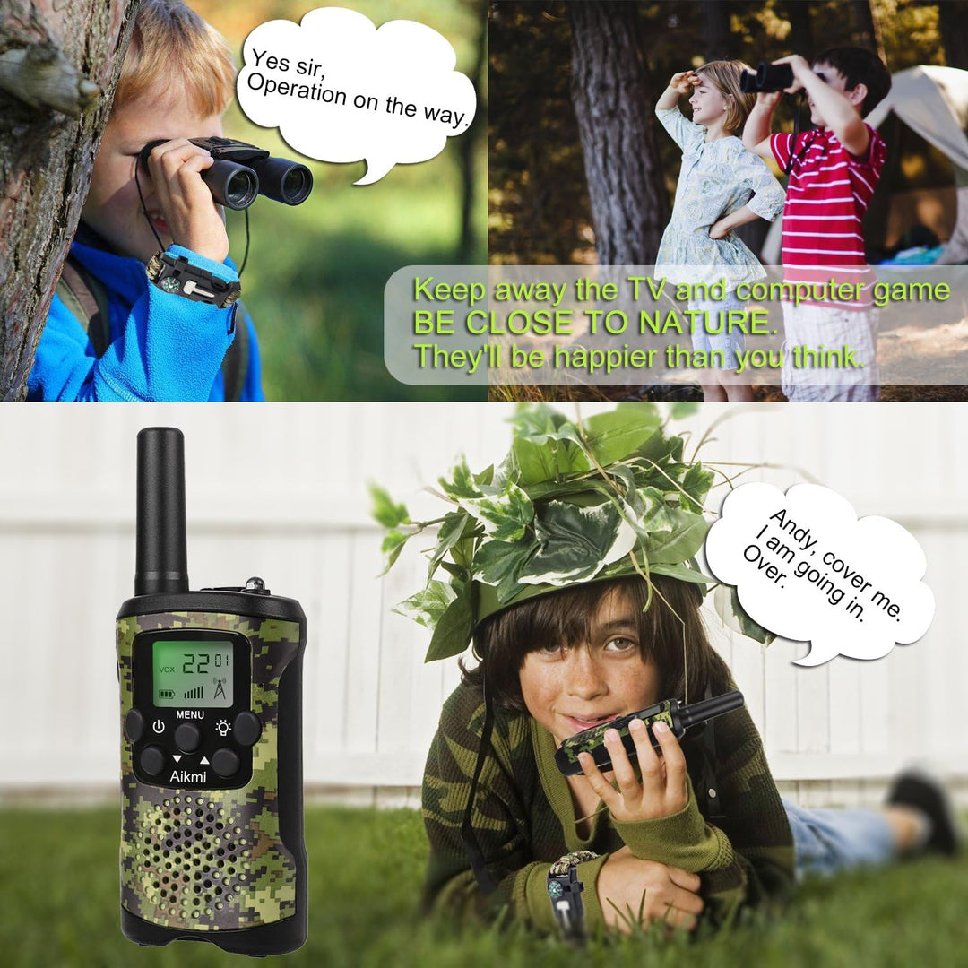 Aikmi - Walkie Talkies para niños, de 22 canales de radio, 2 vías y...