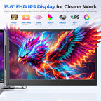 Extensor de pantalla para portátil FHD de 15,6", monitor triple portátil