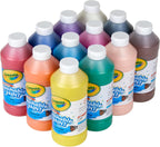 Crayola Pintura Lavable para niños 12 unidades, Pintura para manualidades en aula imprescindible