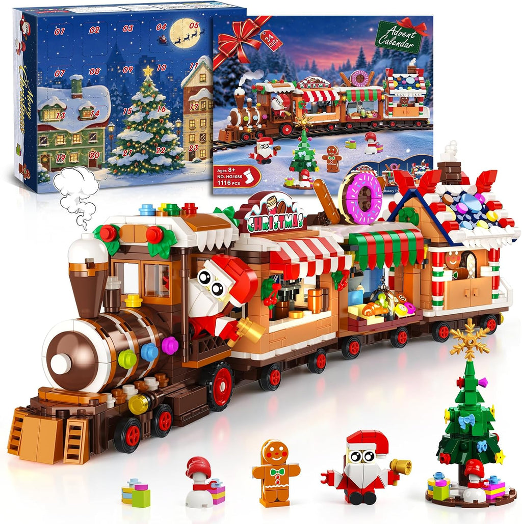 HOGOKIDS Calendario de Adviento 2026 Juguete de construcción de tren de pan