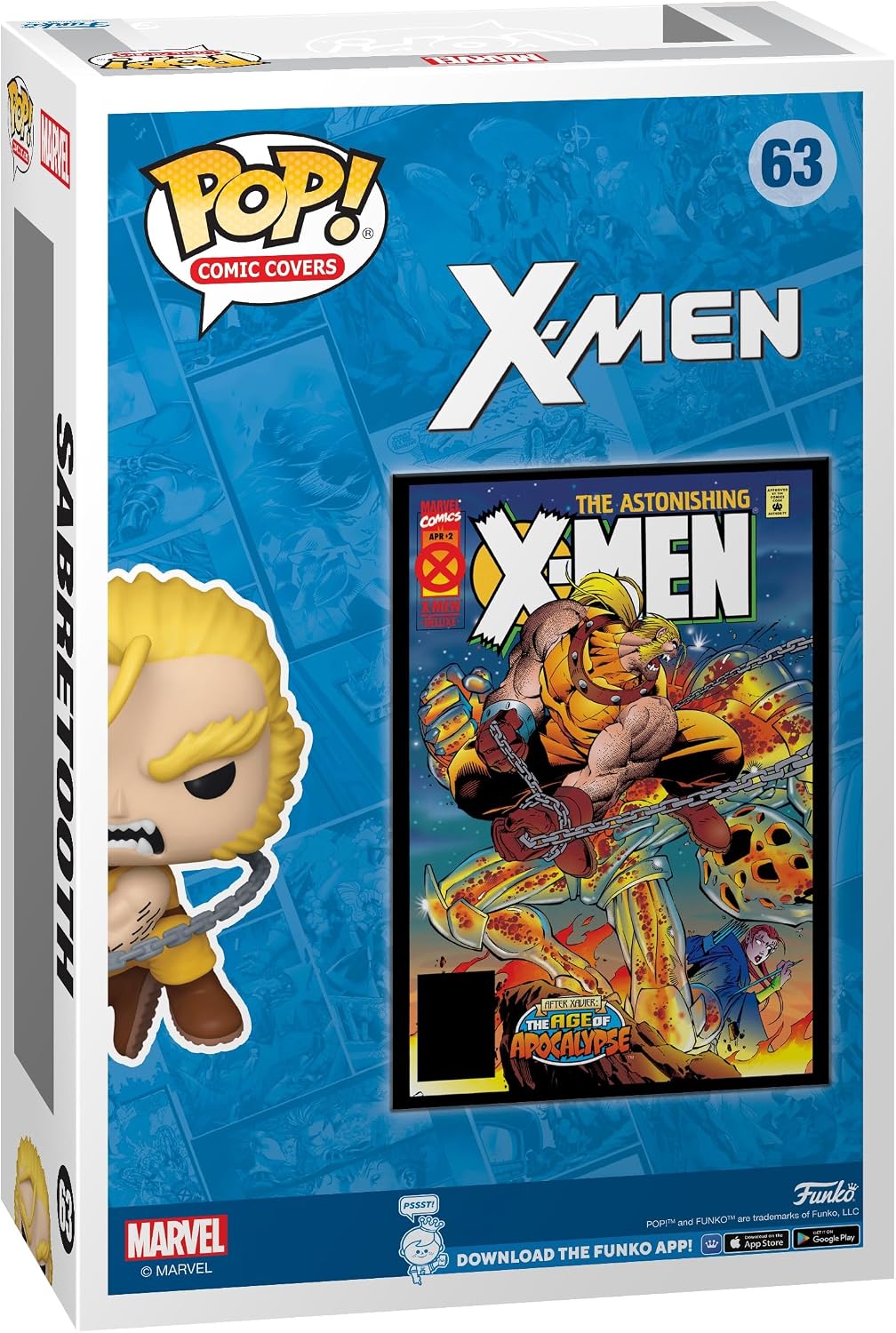 Funko Pop Cubierta de cómic: Marvel - Era del Apocalipsis Sabretooth, Exclusiva de Amazon - Figura de vinilo coleccionable - Idea de regalo - Mercancía oficial - Juguetes para niños y adultos