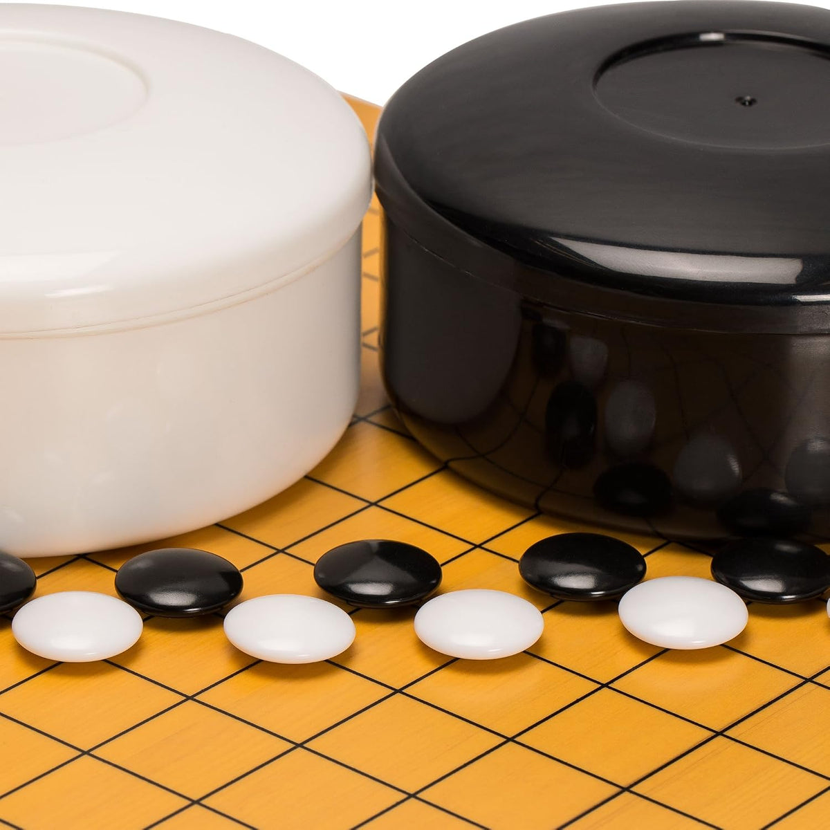 Yellow Mountain Imports Shin Kaya - Juego de mesa reversible para principiantes de 13 x 13 / 9 x 9 pulgadas (0.8 pulgadas) con piedras de melamina convexas dobles, juego de mesa de estrategia clásico (Baduk/Weiqi)