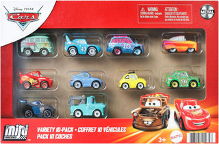 Mattel Disney Pixar Cars Mini Racers, paquete de 10 vehículos colec...