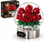 Juego de construcción botánica de flores, rosa artificial con