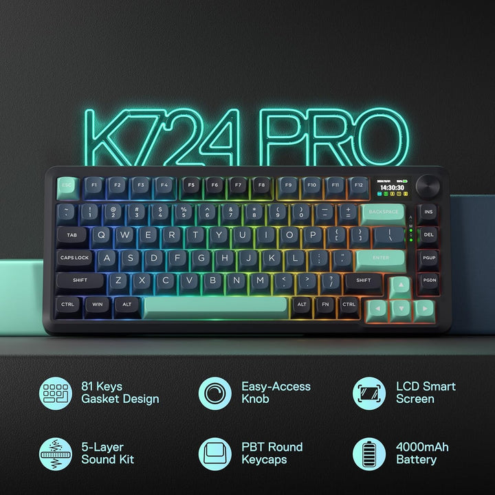 Redragon K724 PRO Teclado inalámbrico para juegos con junta con pan...
