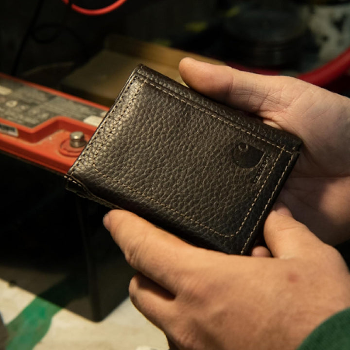 Carhartt Carteras de cuero de grano completo para hombre, diseño du...