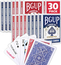 Juego de cartas, 30 barajas de cartas a granel de tamaño estándar, perfectas para juegos de cartas clásicos, juegos de fiesta, blackjack, juegos de cartas para familias y actuaciones mágicas (rojo/azul)