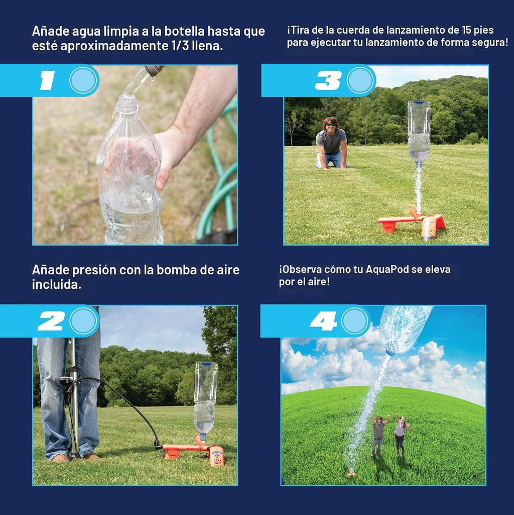 AquaPod - Kit lanzador de botellas original Rocket