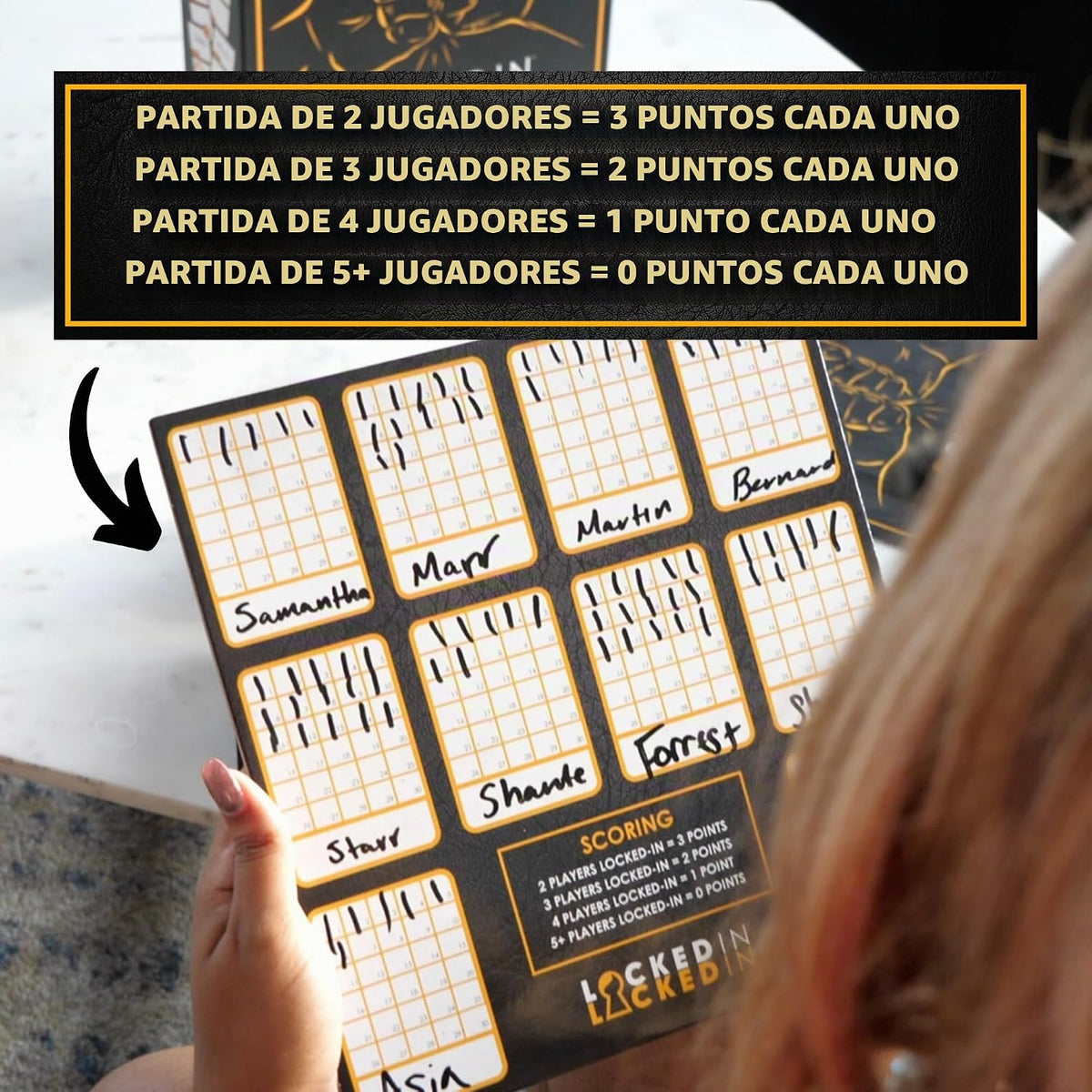 Locked-in Juego de cartas de fiesta – 400 cartas de aviso – divertido juego para noche de juegos, fiestas y rompehielos – adultos, adolescentes y familias – 2 – 10 jugadores