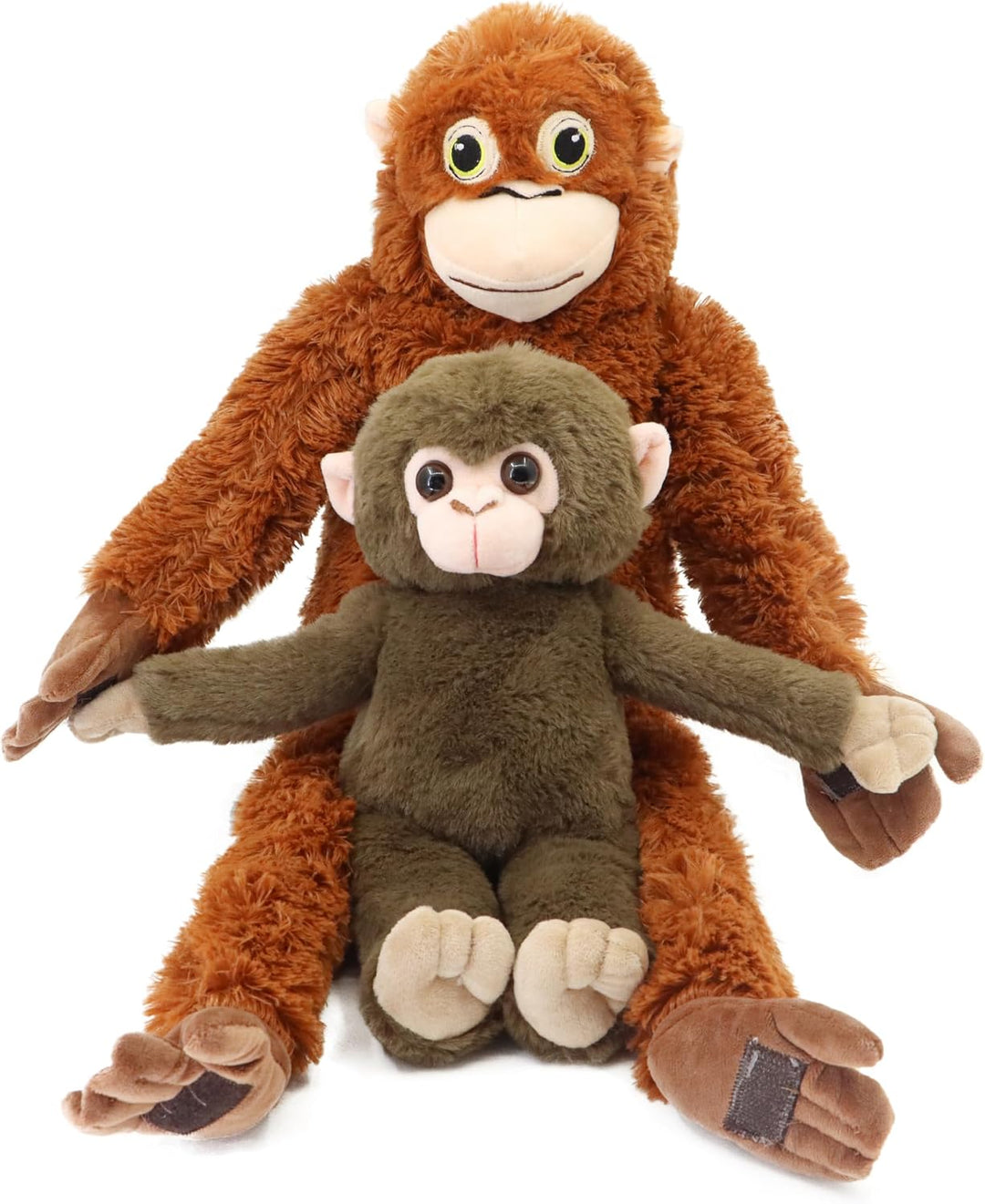 Aqushymallow Cow Mommy Monkey - Juego de juguetes de peluche de ora...