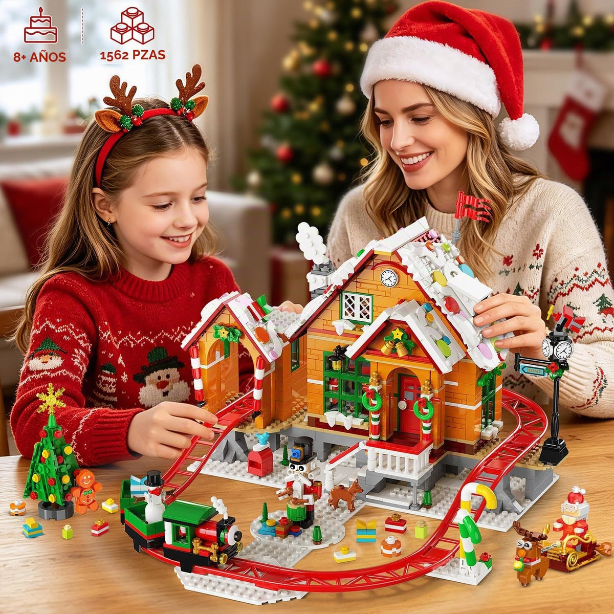 Calendario de Adviento Casa de pan de jengibre, juego de construcción de