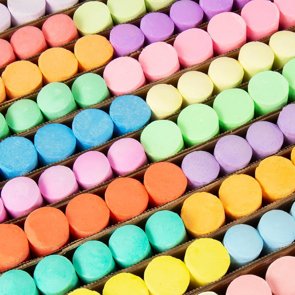 Juego de 180 tizas para acera en 20 colores, no tóxicas, lavables, tizas jumbo para exteriores para niños, tiza para pavimento