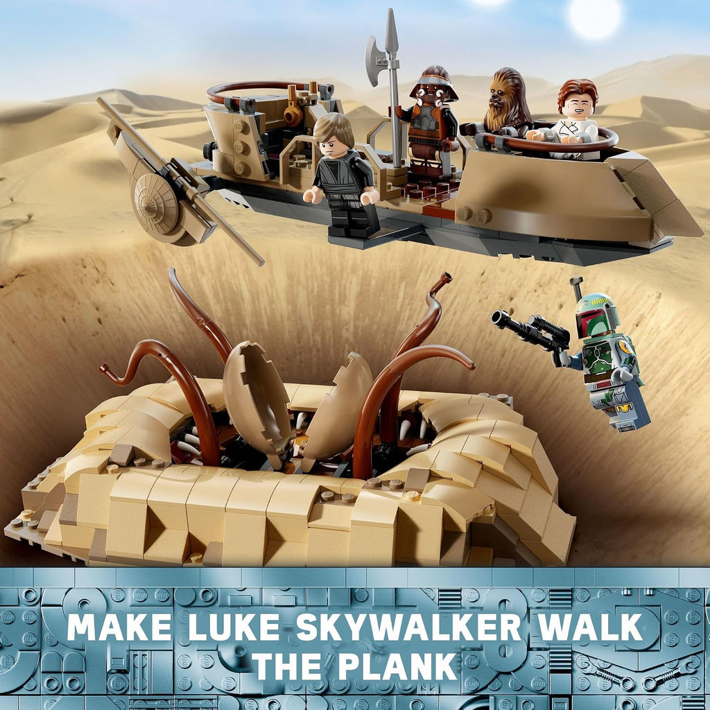 LEGO Star Wars: Return of the Jedi Desert Skiff & Sarlacc Pit, juego de construcción de vehículos con minifigura Nien Nunb del 25 aniversario, juguete coleccionable para fanáticos de Star Wars, regalo