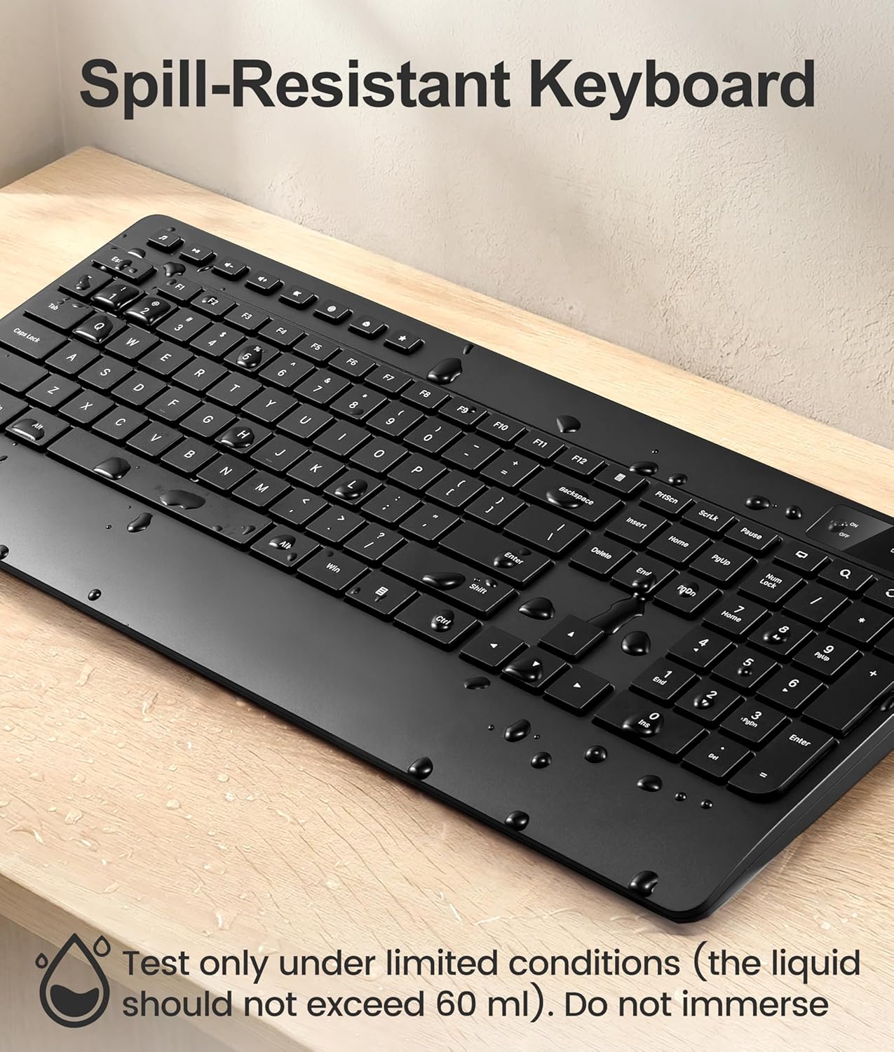 Combo silencioso de teclado y mouse inalámbricos: mouse silencioso...