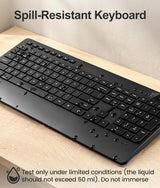 Combo silencioso de teclado y mouse inalámbricos: mouse silencioso...