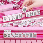 American Mahjong Set con alfombrilla y bastidores, juego de