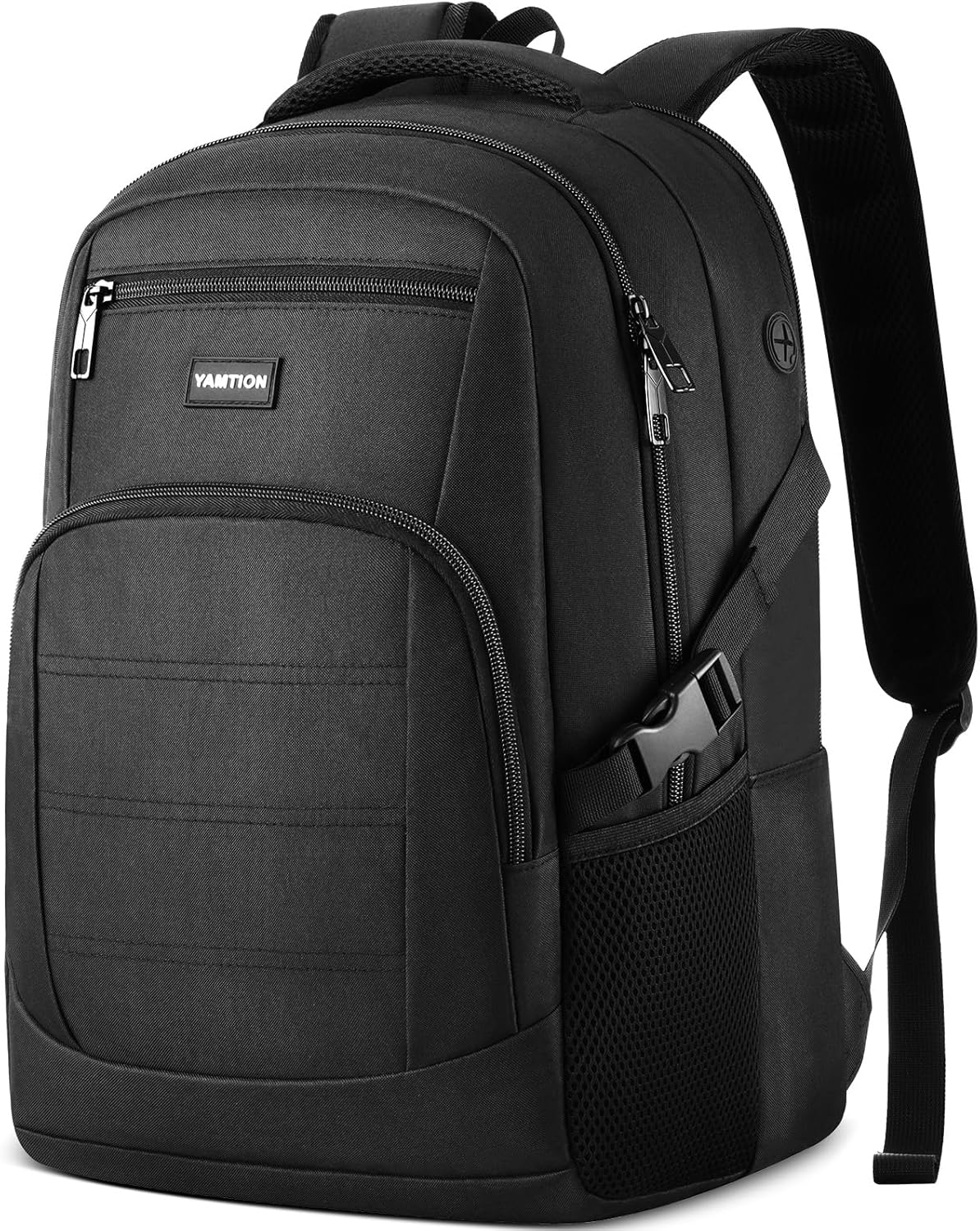 YAMTION Mochila negra para hombres y mujeres, mochila para laptop c...
