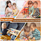 Tablero de actividades 25 en 1 con 13 interruptores de luz LED y 12 actividades, juguetes Montessori para niños de 1, 2, 3 años, tablero sensorial de madera, juguetes de viaje para niños pequeños de 1 año o más, regalo de cumpleaños (extragrande)